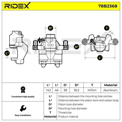 Bremssattel RIDEX 78B2368 78B2368 - foto 3