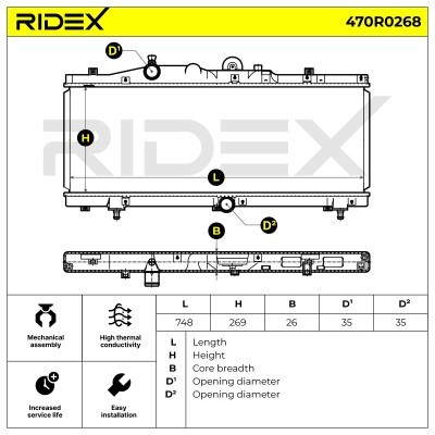 Kühler, Motorkühlung RIDEX 470R0268 470R0268 - foto 5