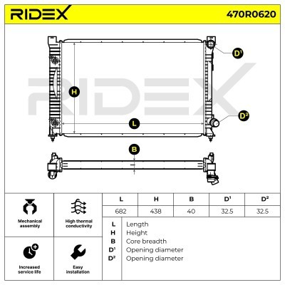 Kühler, Motorkühlung RIDEX 470R0620 470R0620 - foto 5