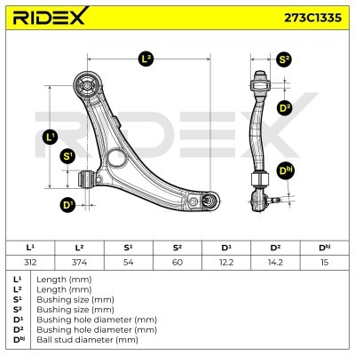 Querlenker RIDEX 273C1335 273C1335 - foto 7