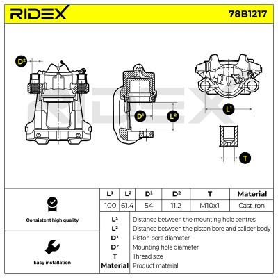 Bremssattel RIDEX 78B1217 78B1217 - foto 6
