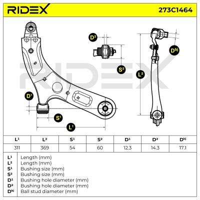 Querlenker RIDEX 273C1464 273C1464 - foto 7