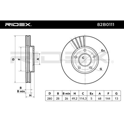 Bremsscheibe RIDEX 82B0111 82B0111 - foto 4