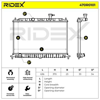 Kühler, Motorkühlung RIDEX 470R0101 470R0101 - foto 6
