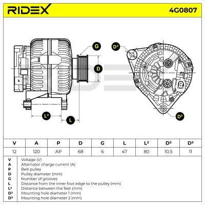 Generator RIDEX 4G0807 4G0807 - foto 8