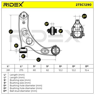 Querlenker RIDEX 273C1290 273C1290 - foto 7