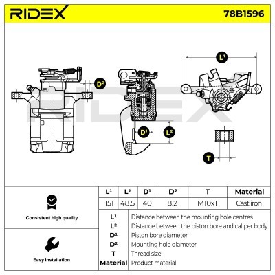 Bremssattel RIDEX 78B1596 78B1596 - foto 6