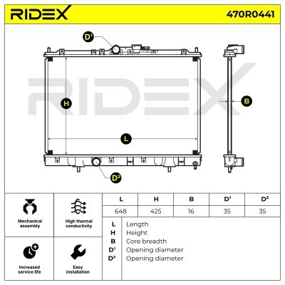 Kühler, Motorkühlung RIDEX 470R0441 470R0441 - foto 5
