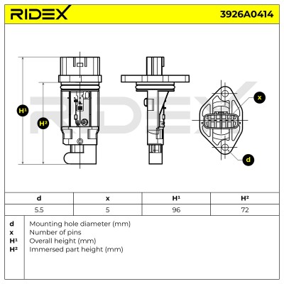 Luftmassenmesser RIDEX 3926A0414 3926A0414 - foto 6
