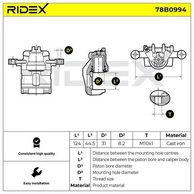 Bremssattel RIDEX 78B0994 78B0994 - foto 5
