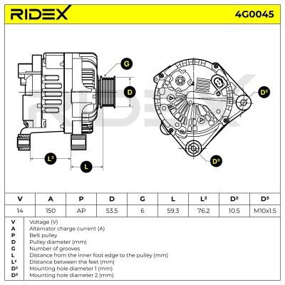 Generator RIDEX 4G0045 4G0045 - foto 7