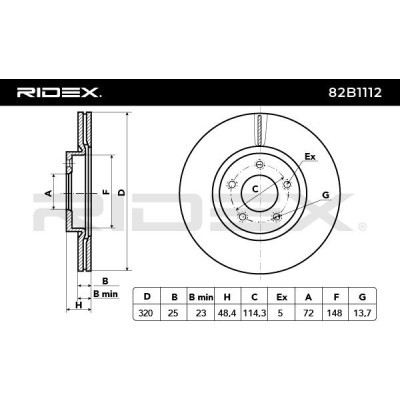 Bremsscheibe RIDEX 82B1112 82B1112 - foto 3