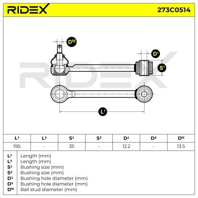 Querlenker RIDEX 273C0514 273C0514 - foto 4