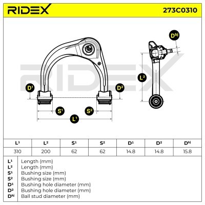 Querlenker RIDEX 273C0310 273C0310 - foto 5