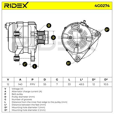 Generator RIDEX 4G0274 4G0274 - foto 6