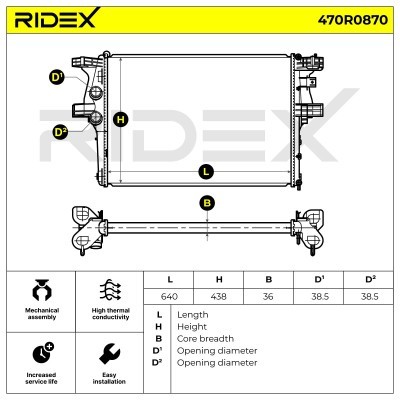 Kühler, Motorkühlung RIDEX 470R0870 470R0870 - foto 8