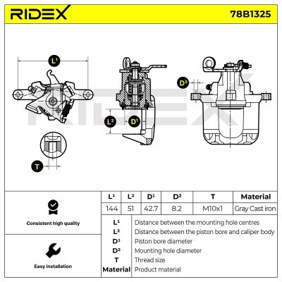 Bremssattel RIDEX 78B1325 78B1325 - foto 6