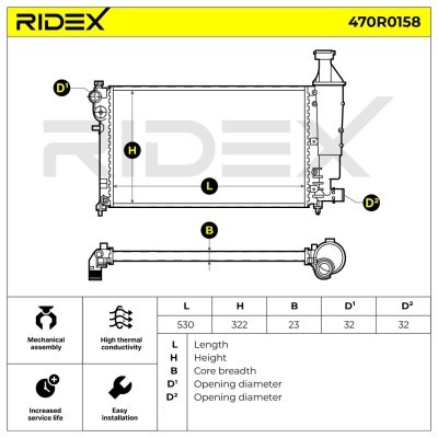 Kühler, Motorkühlung RIDEX 470R0158 470R0158 - foto 5