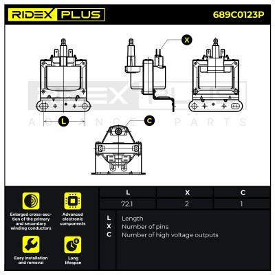 Zündspule RIDEX 689C0123P 689C0123P - foto 9