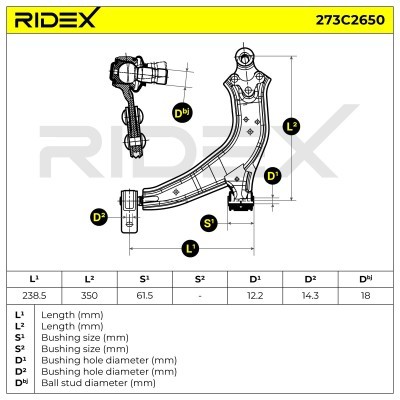 Querlenker RIDEX 273C2650 273C2650 - foto 5