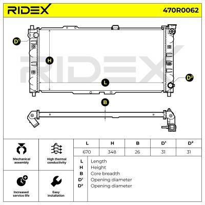 Kühler, Motorkühlung RIDEX 470R0062 470R0062 - foto 5