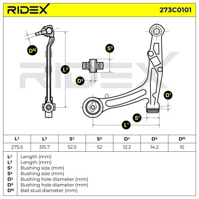 Querlenker RIDEX 273C0101 273C0101 - foto 5
