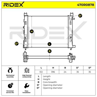 Kühler, Motorkühlung RIDEX 470R0878 470R0878 - foto 8