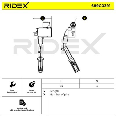 Zündspule RIDEX 689C0391 689C0391 - foto 6