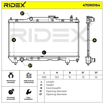 Kühler, Motorkühlung RIDEX 470R0164 470R0164 - foto 8