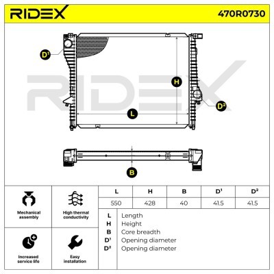 Kühler, Motorkühlung RIDEX 470R0730 470R0730 - foto 8
