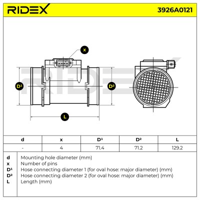 Luftmassenmesser RIDEX 3926A0121 3926A0121 - foto 6
