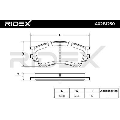 Bremsbeläge Satz RIDEX 402B1250 402B1250 - foto 6