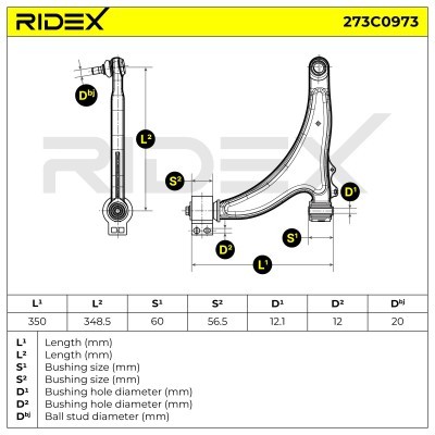 Querlenker RIDEX 273C0973 273C0973 - foto 7