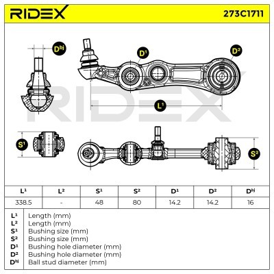 Querlenker RIDEX 273C1711 273C1711 - foto 7
