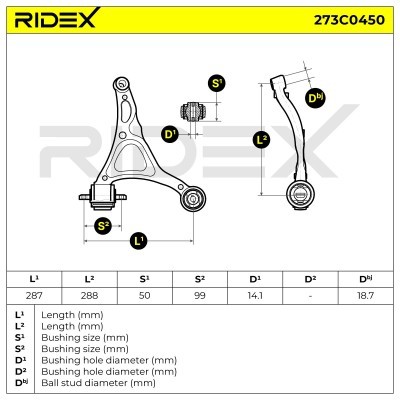 Querlenker RIDEX 273C0450 273C0450 - foto 8