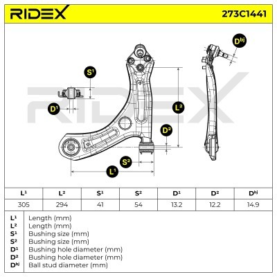 Querlenker RIDEX 273C1441 273C1441 - foto 5