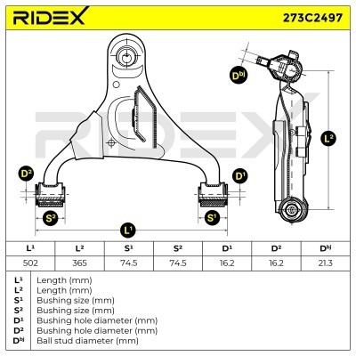 Querlenker RIDEX 273C2497 273C2497 - foto 8