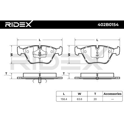 Bremsbeläge Satz RIDEX 402B0154 402B0154 - foto 9