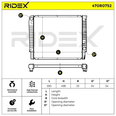Kühler, Motorkühlung RIDEX 470R0752 470R0752 - foto 5