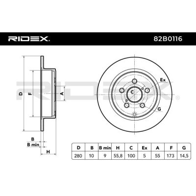 Bremsscheibe RIDEX 82B0116 82B0116 - foto 3