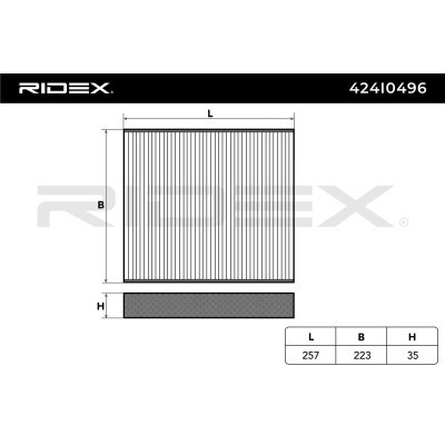Filter, Innenraumluft RIDEX 424I0496 424I0496 - foto 6