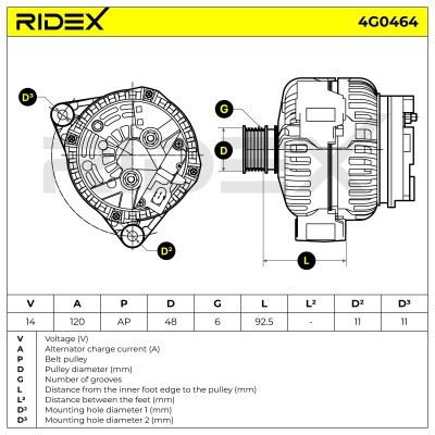 Generator RIDEX 4G0464 4G0464 - foto 7