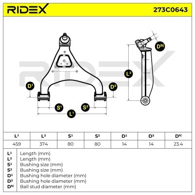 Querlenker RIDEX 273C0643 273C0643 - foto 6