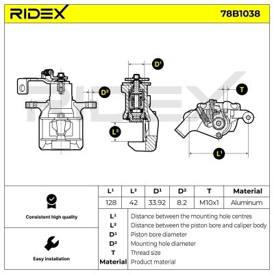 Bremssattel RIDEX 78B1038 78B1038 - foto 6