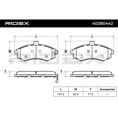 Bremsbeläge Satz RIDEX 402B0442 402B0442 - foto 6
