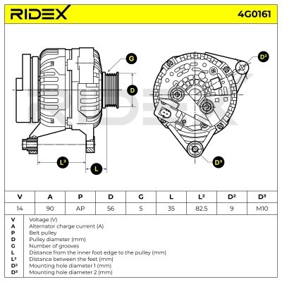 Generator RIDEX 4G0161 4G0161 - foto 6