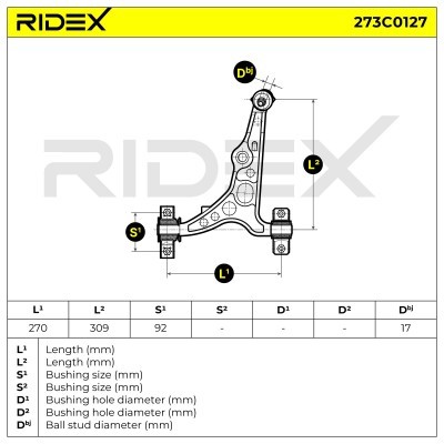 Querlenker RIDEX 273C0127 273C0127 - foto 4