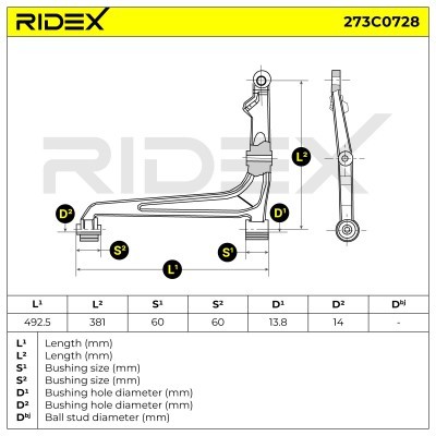 Querlenker RIDEX 273C0728 273C0728 - foto 7