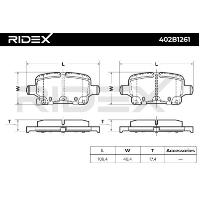 Bremsbeläge Satz RIDEX 402B1261 402B1261 - foto 6