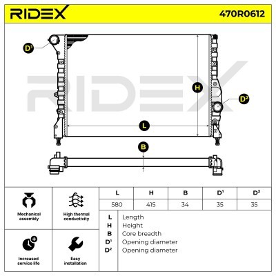 Kühler, Motorkühlung RIDEX 470R0612 470R0612 - foto 5